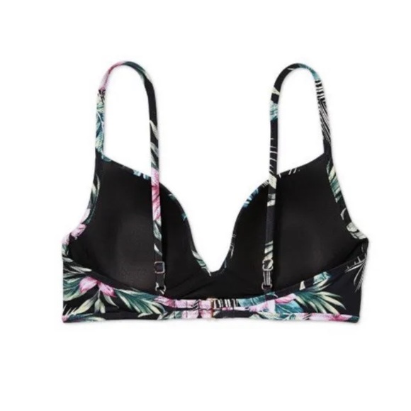 2/$15 Shade & Shore Womens Floral lightly lined Bikini Top Underwire Size 34B - Picture 5 of 6